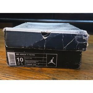 Air Jordan 11 Retro Bred 2001 Original Shoe Box Only Sz 10 130245062 Black Red